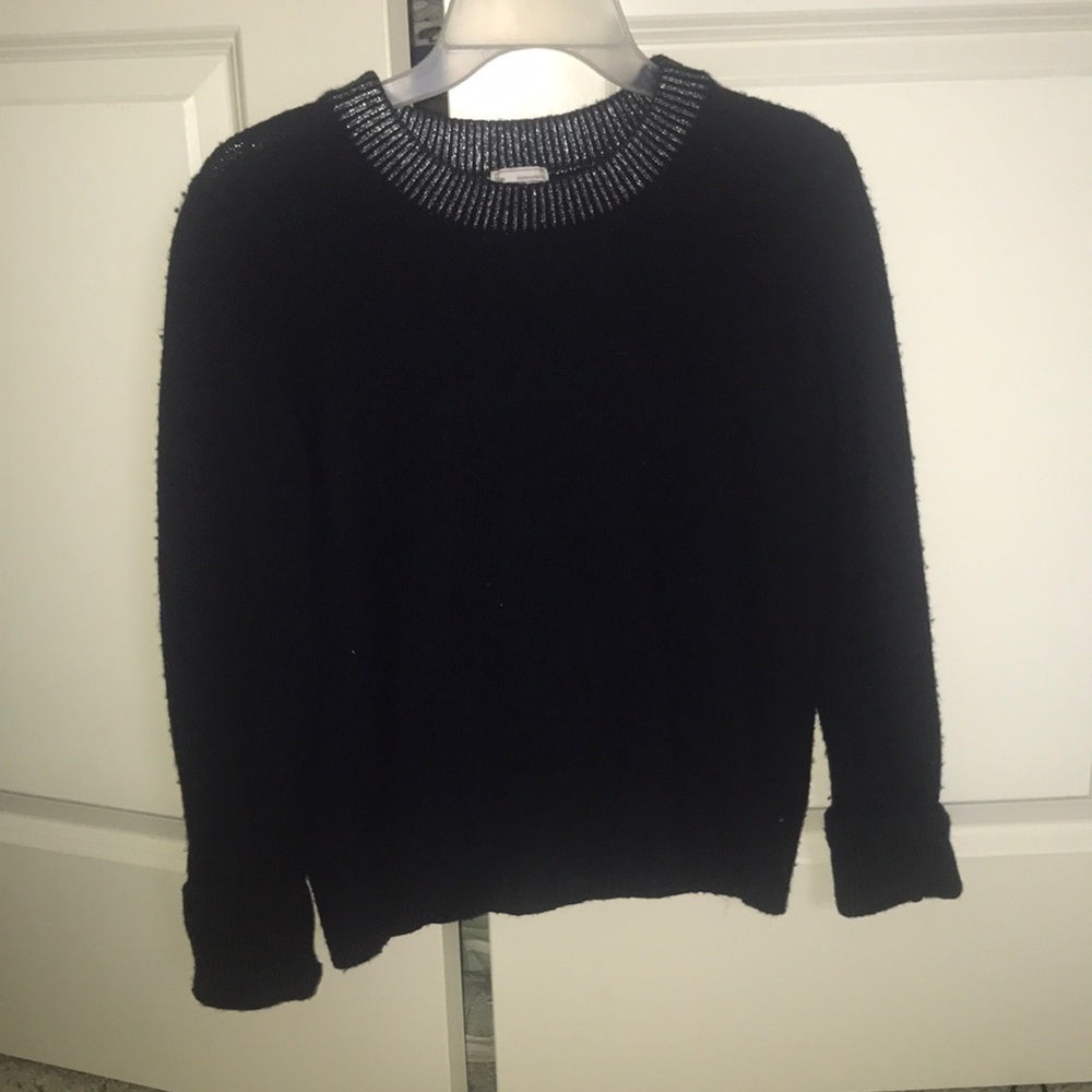 Dark navy sweater with silver collar/neck line